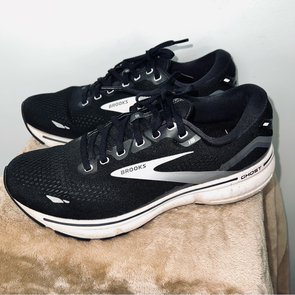 Brooks Ghost 15 Running Athletic Sneakers Shoes US 10 M Black Silver/Gray - Picture 6 of 10